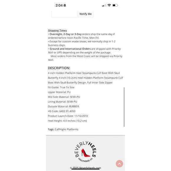 Demonia Women's Steampunk Skull & Butterfly Boots Black Size 6.5 Mid-Calf - Picture 12 of 12